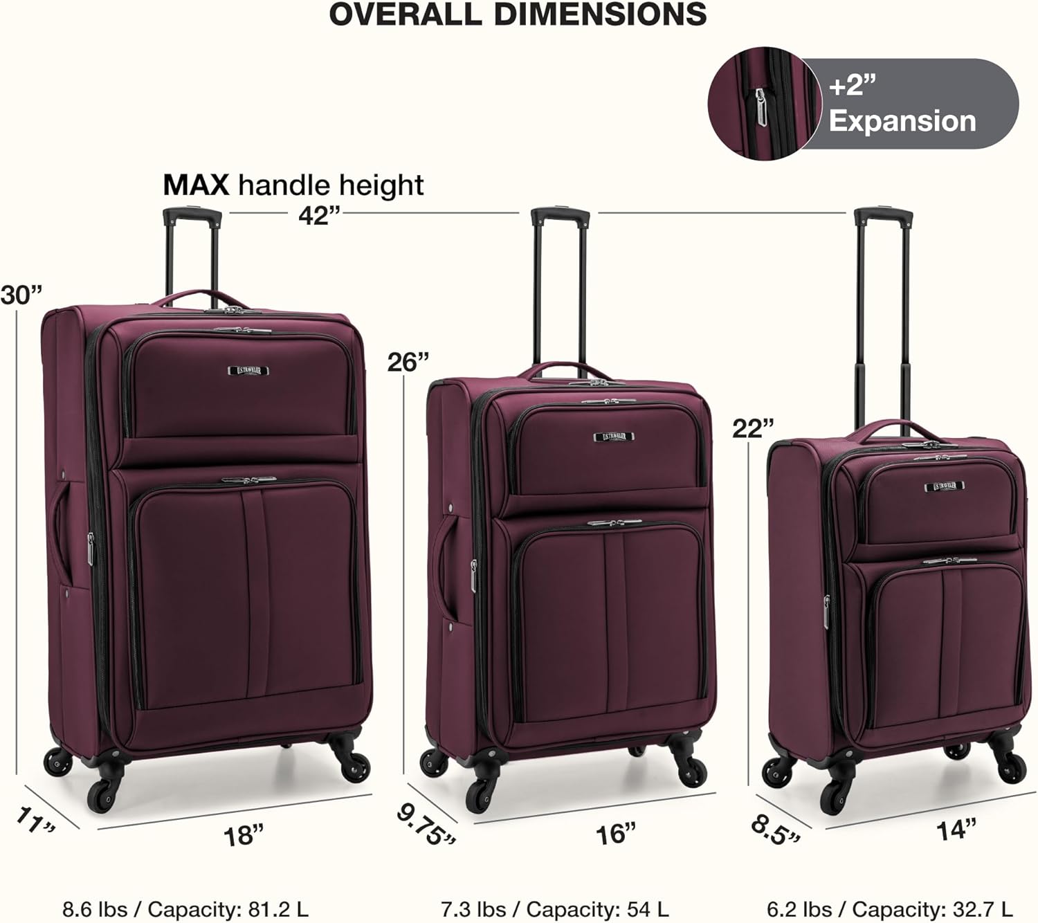 U.S. Traveler Anzio Softside Spinner Luggage Sets (Open Box) - Gallery 16