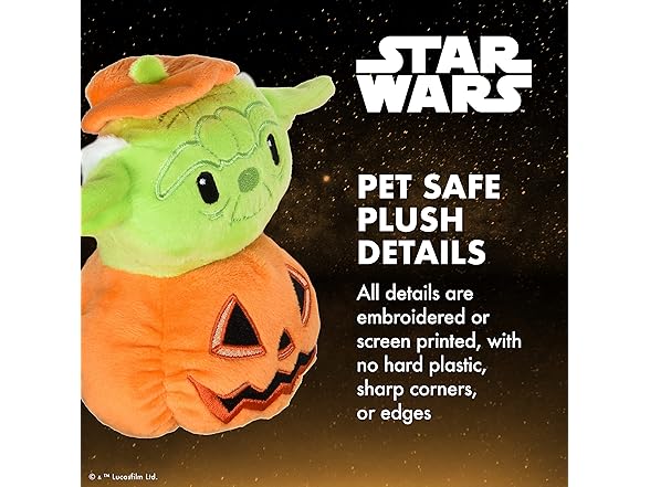Star Wars Yoda Plush Dog Toy - Pumpkin Head