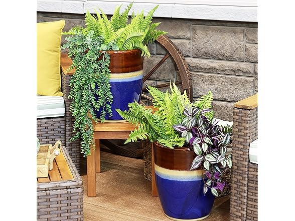 Sunnydaze 11.5-Inch Outdoor Ceramic Planters