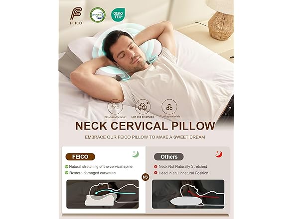 FEICO Cervical Neck Pillow