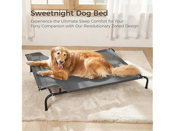 Sweetnight Elevated Dog Bed with Headrest
