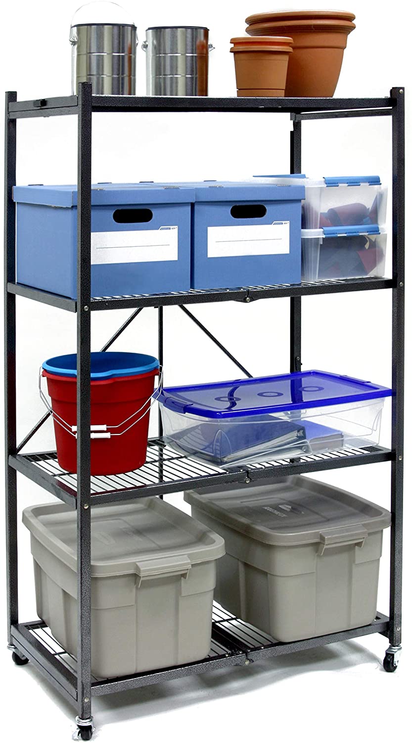 Origami RR5W 4-Tier Foldable Metal Shelf w/ Wheels - Gallery 13