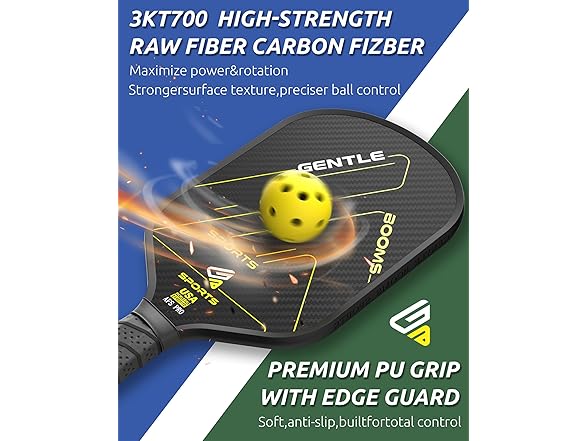 3K Raw T700 Carbon Fiber Pickleball Paddle