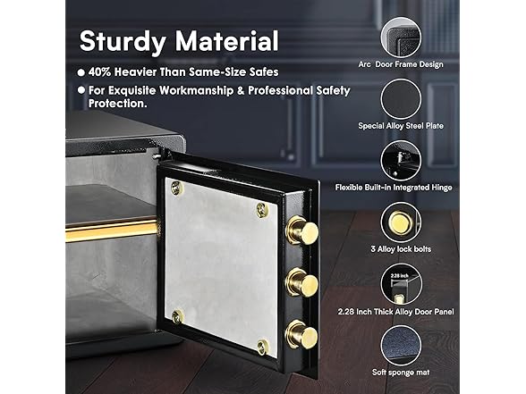 ADIMO 1.2 Cuft Safe Box with Fireproof Money Bag