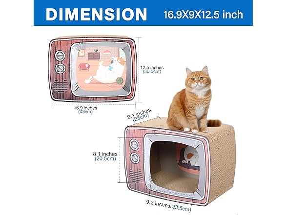 FluffyDream TV Cat Scraper - Durable Cat Leisure Bed