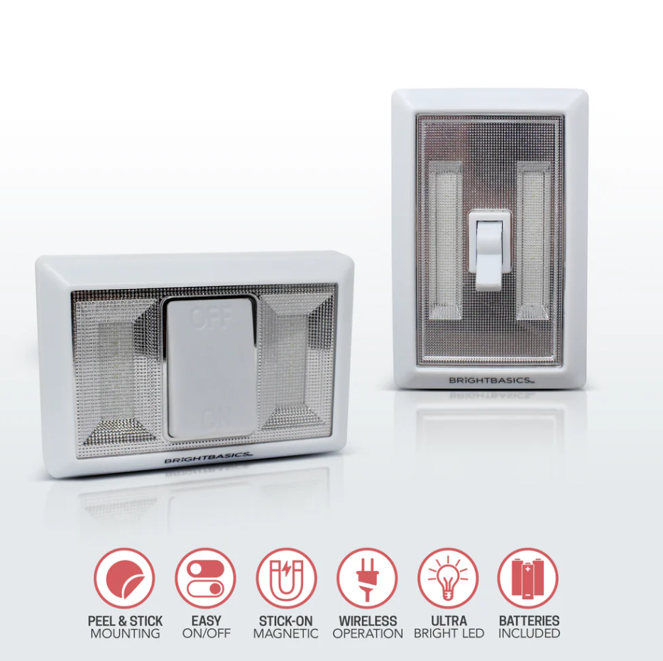 Aduro 2Pk Universal Wireless LED Portable Light Switch - Gallery 10