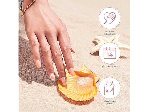 KISS French Tip Press On Nails, ‘Sunlit Days’