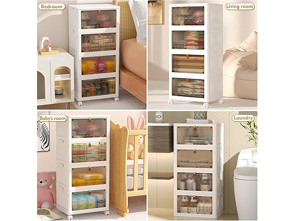 YFXCVSL 4 Tier Plastic Storage Bins