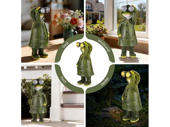 Paxato Solar Garden Statues Decor Frog
