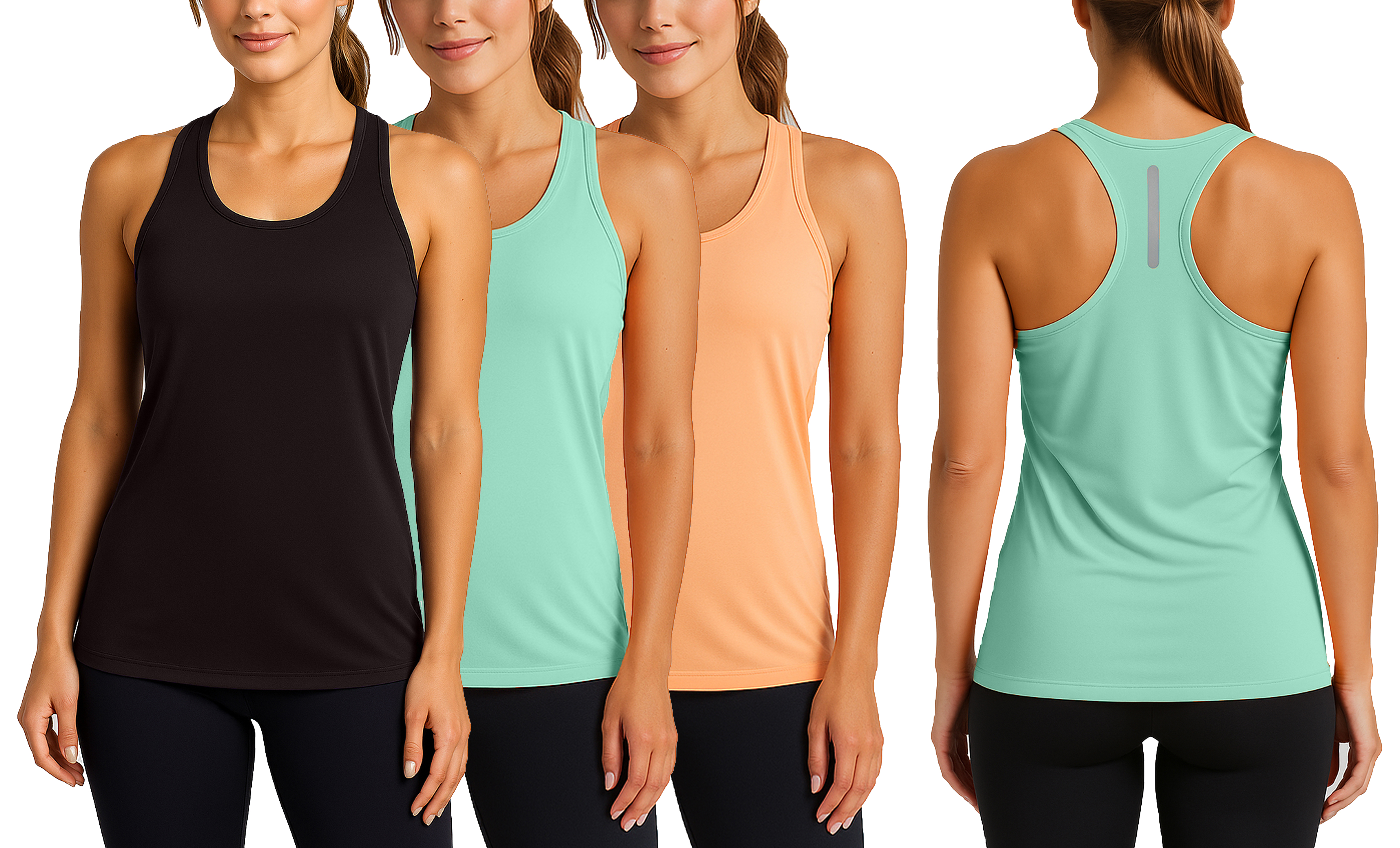 3Pk Womens Performance Racerback Tank - Gallery 15