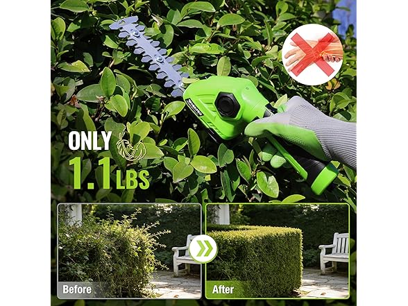 WORKPRO 7.2V Hedge Trimmer 2 in 1 Green