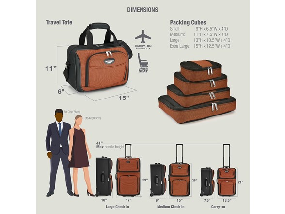 Travel Select Amsterdam Softside Luggage, Red, 8-Piece Set