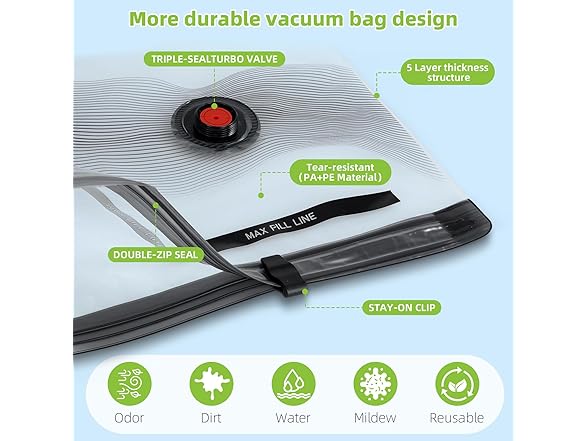 CrazyFeb Vacuum Bags for Travel