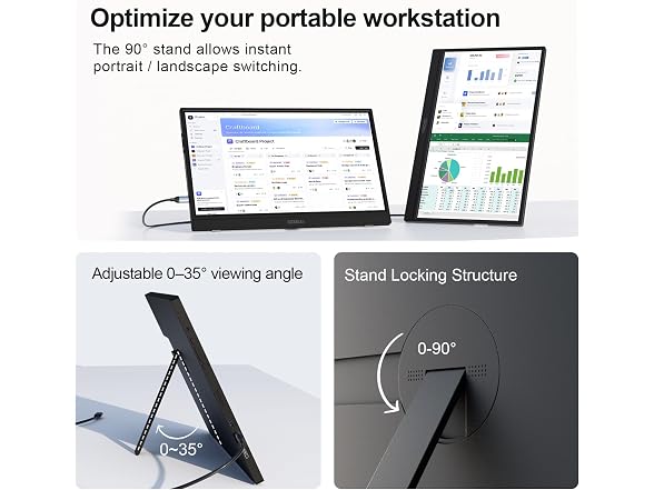 GEESUU Portable Monitor 15.6" FHD IPS
