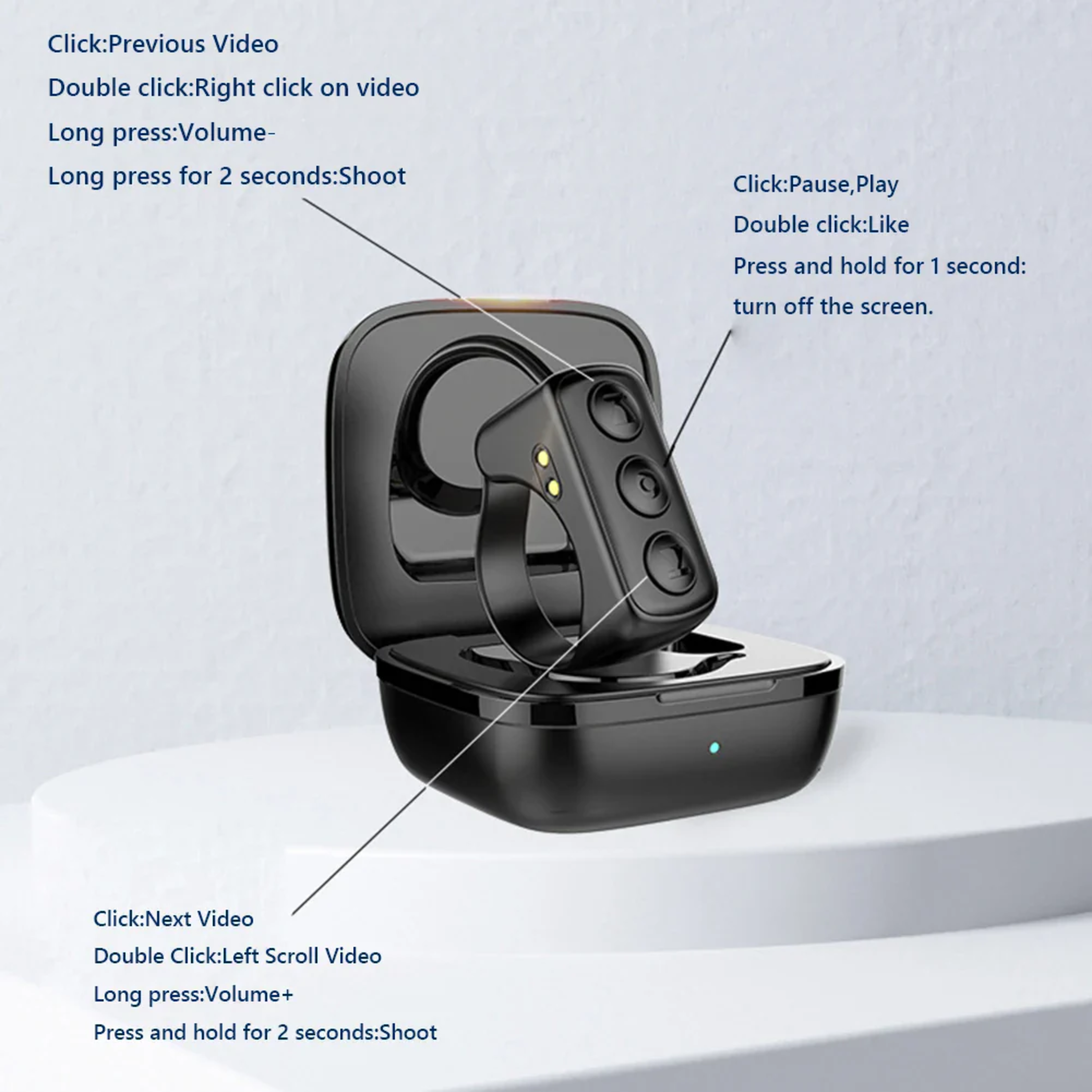 Bluetooth Page Turner Scrolling Ring - Gallery 21