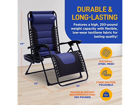SereneLife Foldable Outdoor Lawn Chair