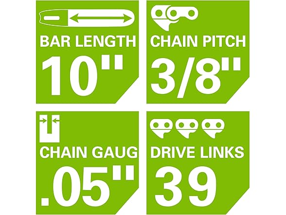 Greenworks 10" Replacement Pole Saw Bar 3/8" low profile chain pitch