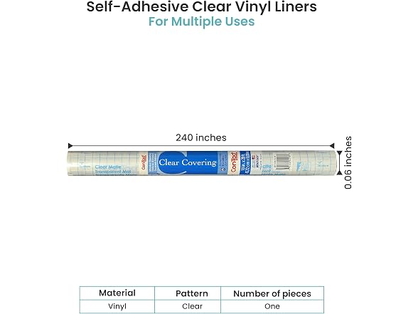 Con-Tact Clear Covering, Versatile and Self-Adhesive Shelf Liner
