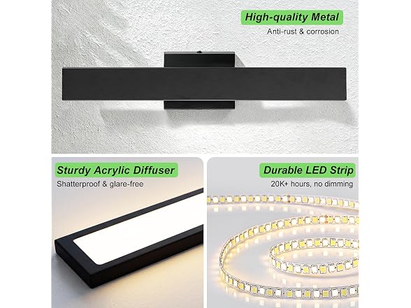BesLowe 2-Pack 23.6" Outdoor Wall Lights