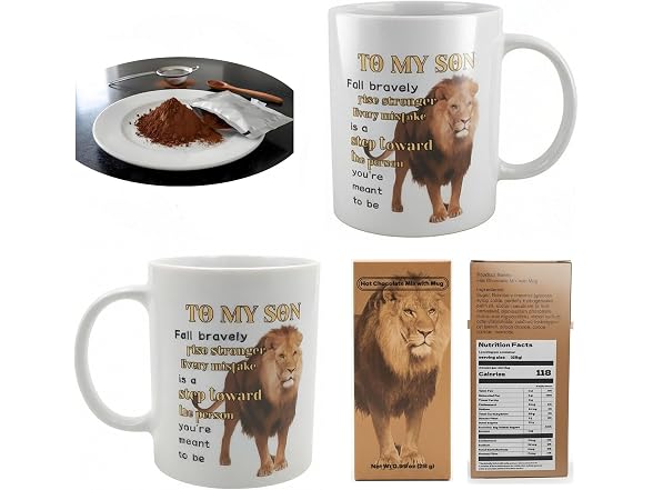 To My Son Lion Mug Funny Cup with Hot