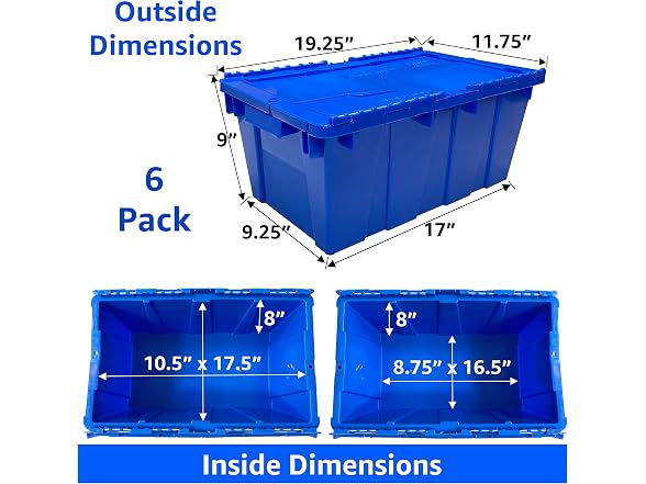 UBMOVE UBMOVE Storage Bin With Lids, Blue
