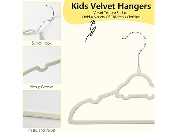 GoodtoU 50 Pack Kids Velvet Hangers