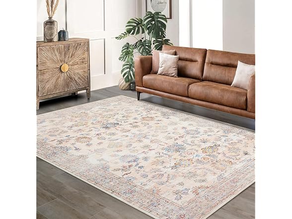 GarveeHome Washable Rug 5x7 Boho Beige