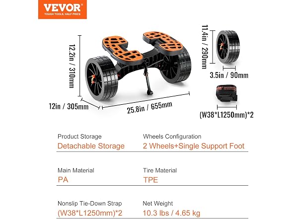 Heavy Duty Kayak Cart, 320lbs Load Capacity