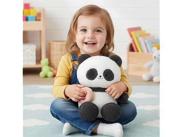 Linzy 10” Panda Stuffed Animal Holding Donut