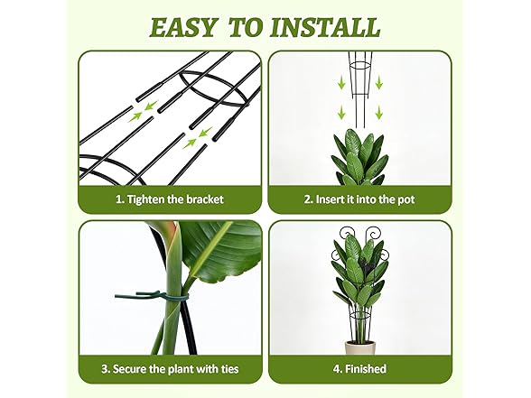 Netuaoo Metal Garden Plant Trellis 4 Pack