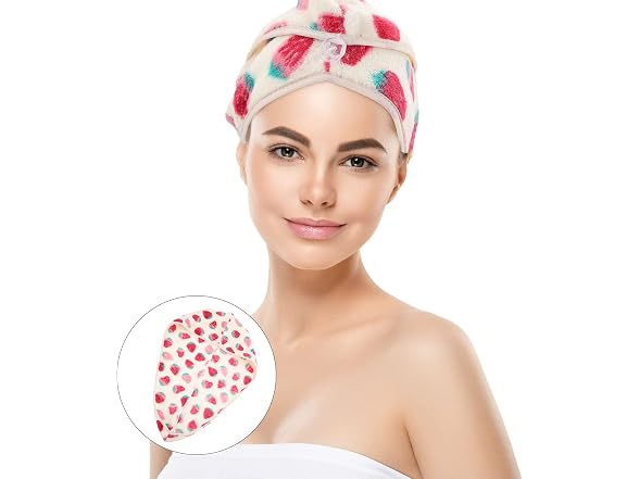 Healifty Hair Towel Wrap Coral Fleece Drying