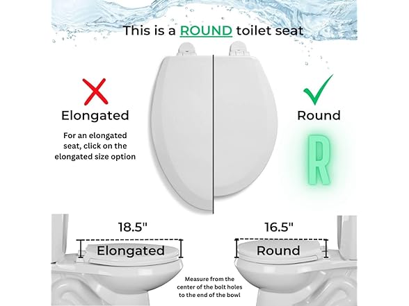Centoco Toilet Seat Round, Lock In Place