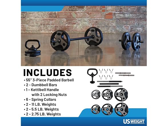 US Weight 43LB Weight Set with 55" Barbell