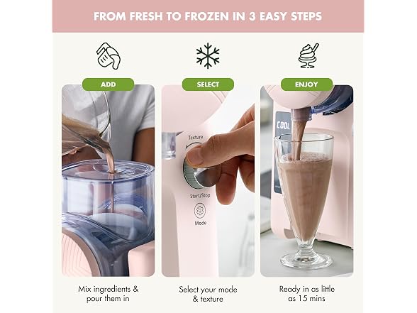 GreenPan Frost Ice Cream Maker & Slushie Machine Pink