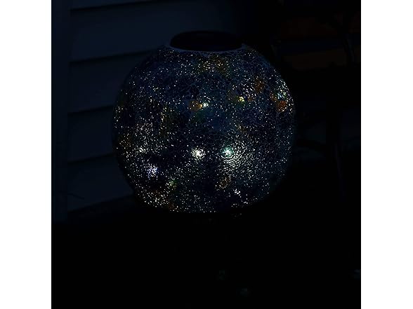 Sunnydaze 10 inch Solar Gazing Ball, Crackled Azul Terra