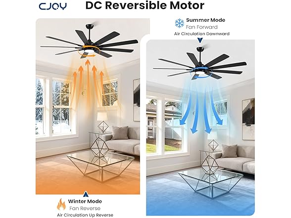 CJOY Ceiling Fan with Light | 72in