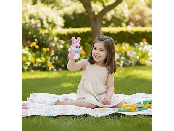 Easter Bunny Stretchy Hand Puppet 6 Inch