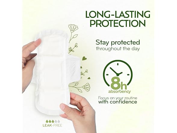 Dynarex Organic Maxi Pads Super Wings 250 Count