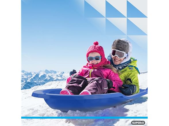 Superio Toboggan Snow Sled for Kids and Adults, 46" 12 Pack