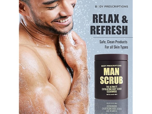 4Pk Mens Exfoliating Body Scrub