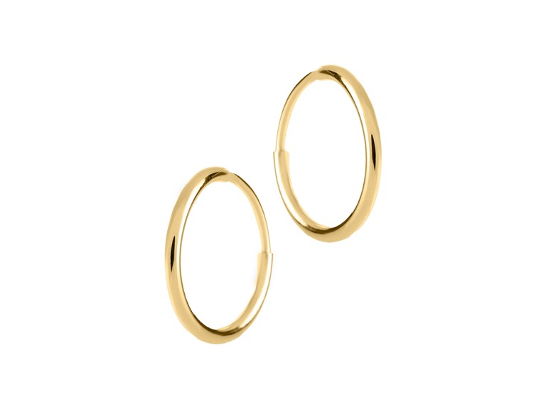 PAJURE PJE1450Y-14MM 14mm 14k Gold Infinity Hoop Earrings Yellow Gold