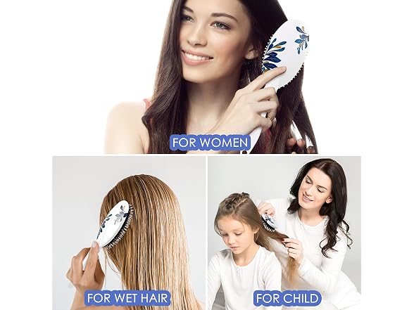 Sosoon Boar Bristle Hair Brush and Comb Black