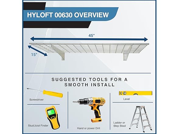 Hyloft 2-Pack Heavy Duty Steel Wall Garage Shelving