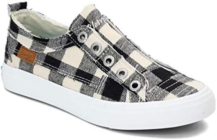 Blowfish Play Women's Shoes Cream Buffalo Check Size 8.5