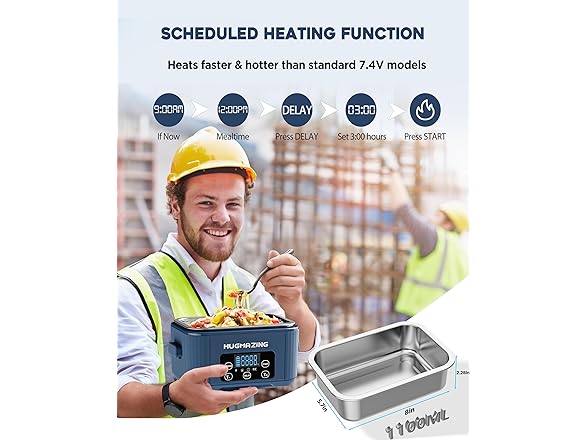 HUGMAZING Cordless Electric Lunch Box