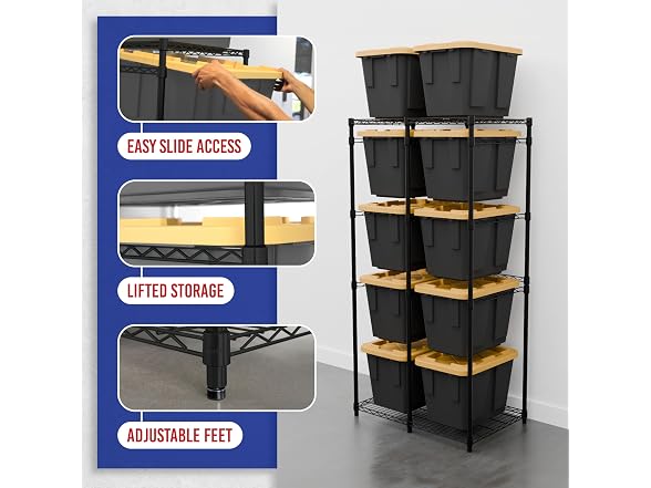 SafeRacks NSF Bin Storage Rack for 12 Gallon Storage Totes