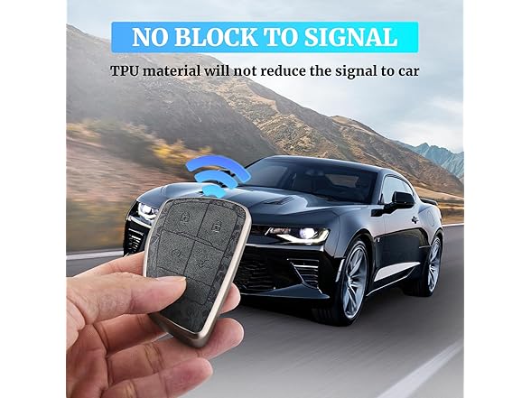 TPU Leather Key Fob Chevy 5Btn Black