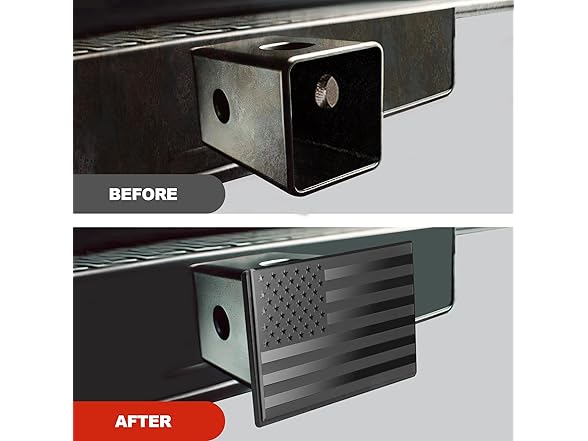 JAGASOL 2 Inch USA Flag Metal Trailer Hitch Cover