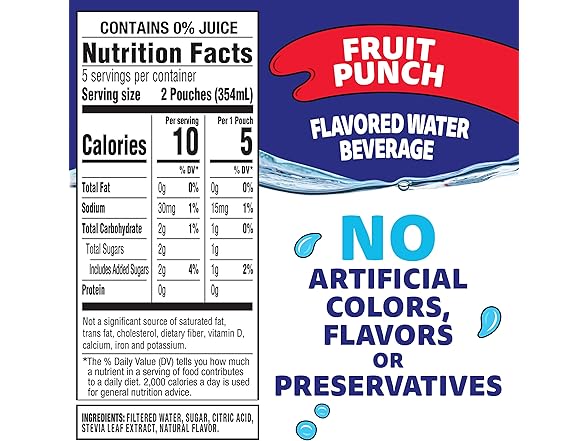 10CT Capri Sun Roarin' Waters Fruit Punch Flavored