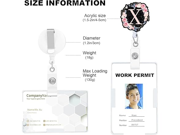 Bclelct A-Z Letter Badge Reels Holder